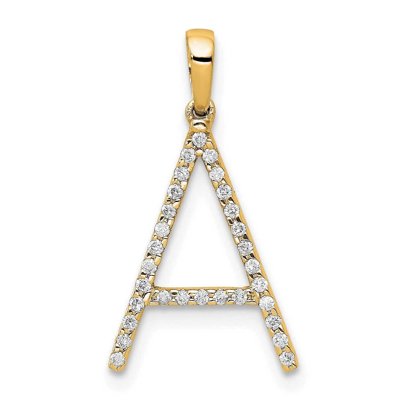 Diamond Letter A Initial Pendant 14k Gold PM5222A-010-YA, MPN: PM5222A-010-YA, 196904072998