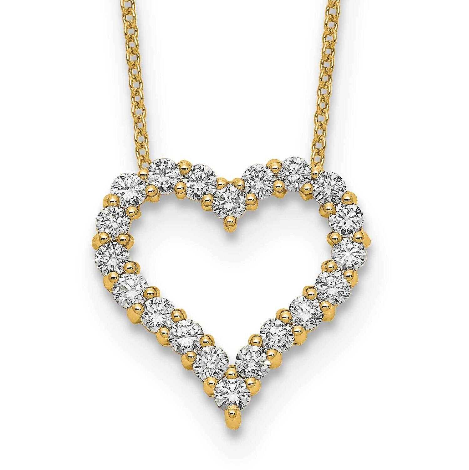 Diamond Heart 18 Inch Necklace 14k Gold PM1001-100-YLG-18