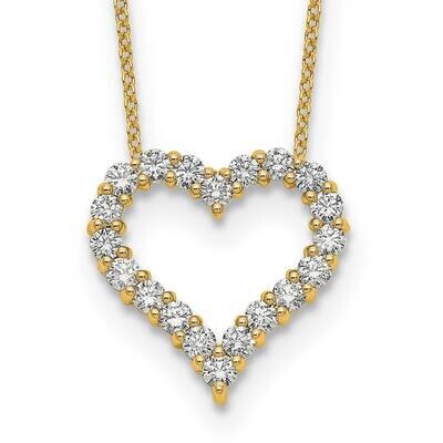 Diamond Heart 18 Inch Necklace 14k Gold PM1001-100-YLG-18, MPN: PM1001-100-YLG-18, 883957897448