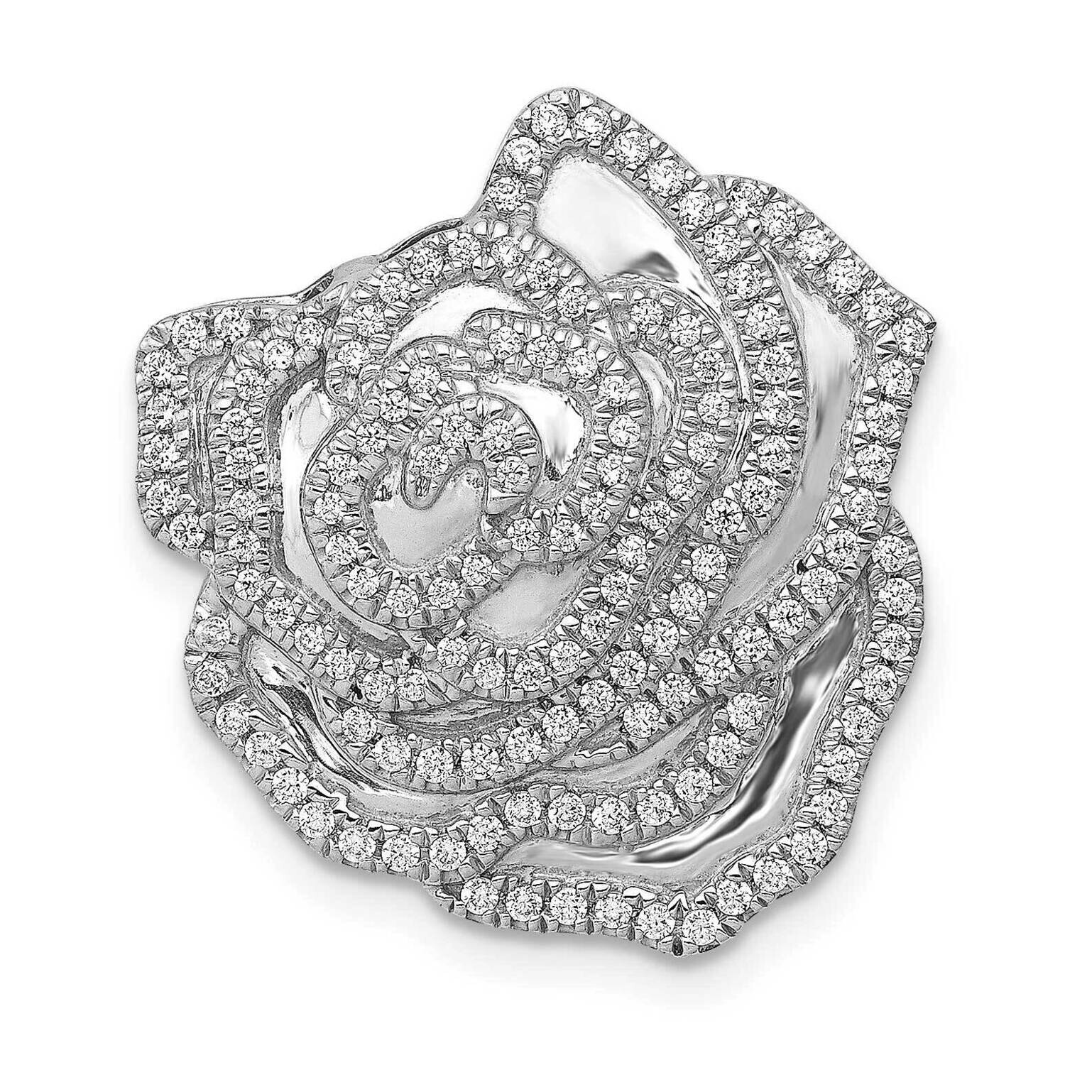 1/2Ct. Diamond Fancy Flower Chain Slide 14k White Gold PM3960-050-WA