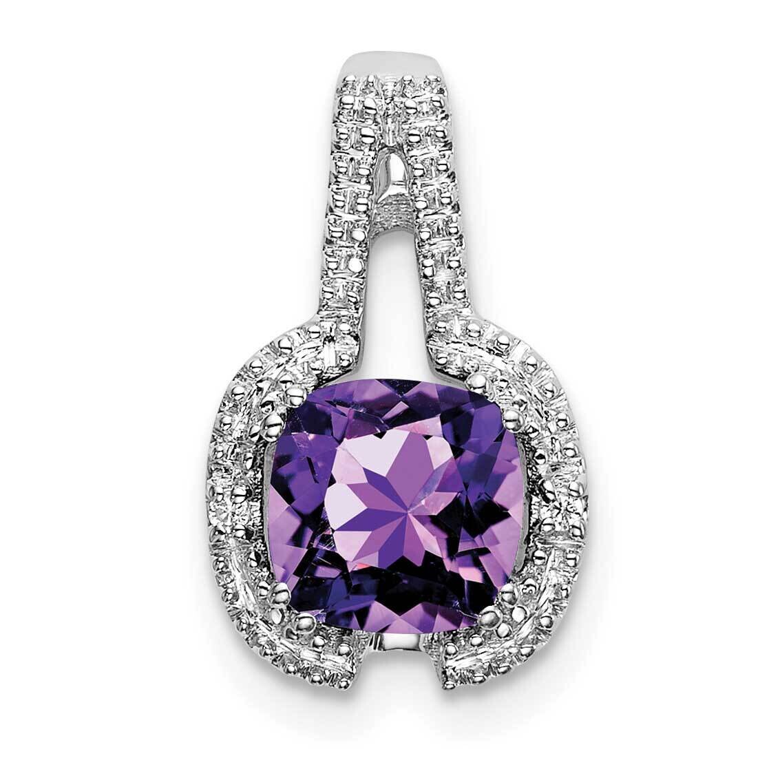 Cushion Amethyst Diamond Pendant 14k White Gold PM7060-AM-001-WA, MPN: PM7060-AM-001-WA,