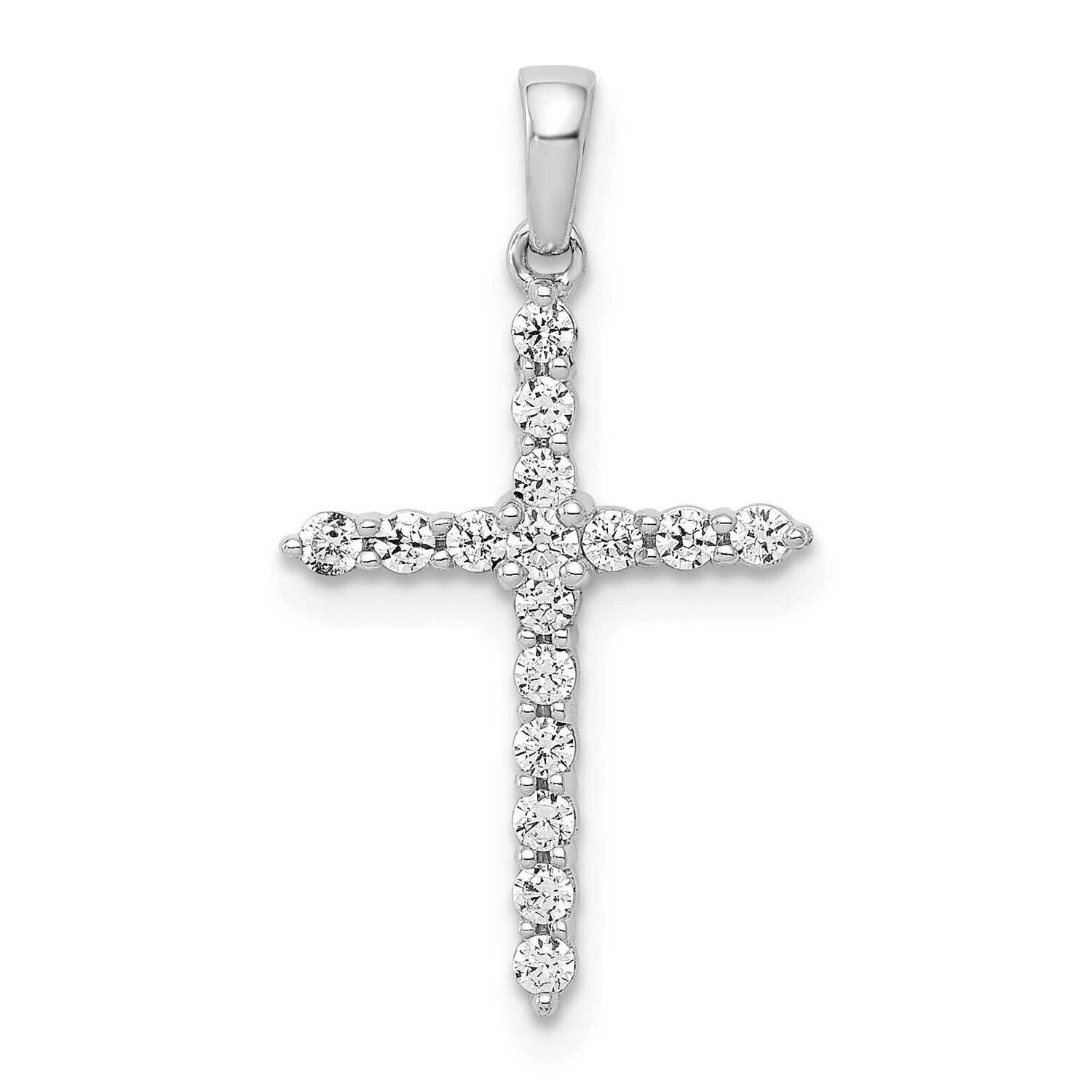 Polished 1/4Ct. Diamond Cross Pendant 10k White Gold PM4959-025-1WA by Men&#39;s Jewelry and Accessorie…