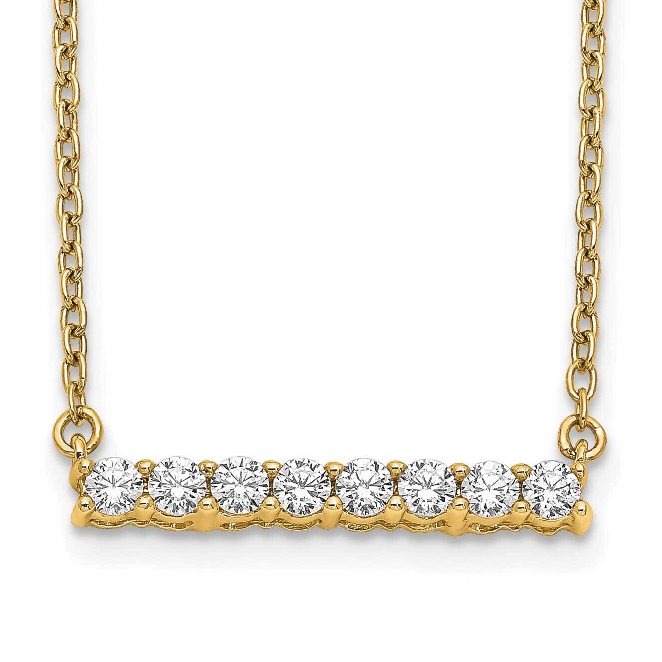 Diamond Bar 18 Inch Necklace 14k Gold PM3738-033-YLG-18