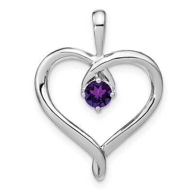 Amethyst Heart Pendant 14k White Gold PM7020-AM-W, MPN: PM7020-AM-W,