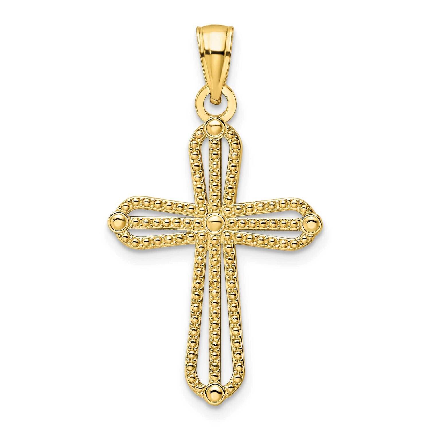 Beaded Cross Pendant 14k Gold K9860, MPN: K9860,