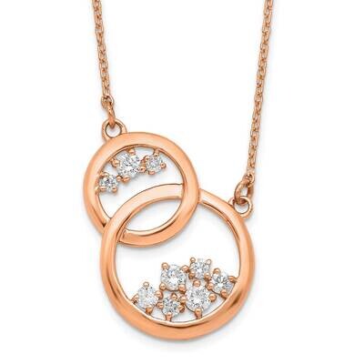 Polished Diamond Double Circle 18 Inch Necklace 14k Rose Gold PM6869-025-RA, MPN: PM6869-025-RA, 88…