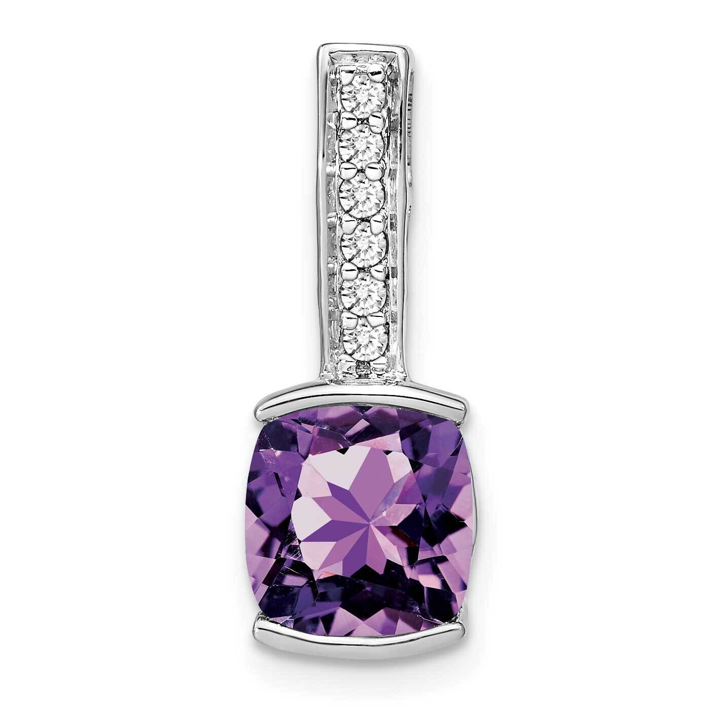 Cushion Amethyst Diamond Pendant 14k White Gold PM7049-AM-012-WA, MPN: PM7049-AM-012-WA,