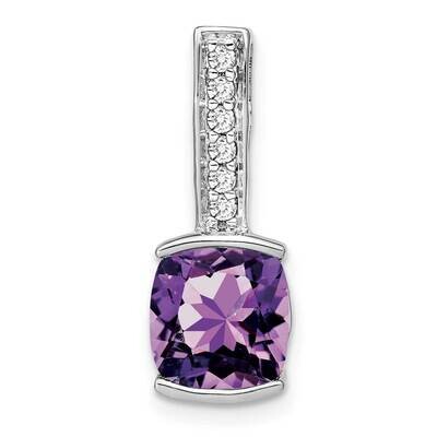 Cushion Amethyst Diamond Pendant 14k White Gold PM7049-AM-012-WA, MPN: PM7049-AM-012-WA,