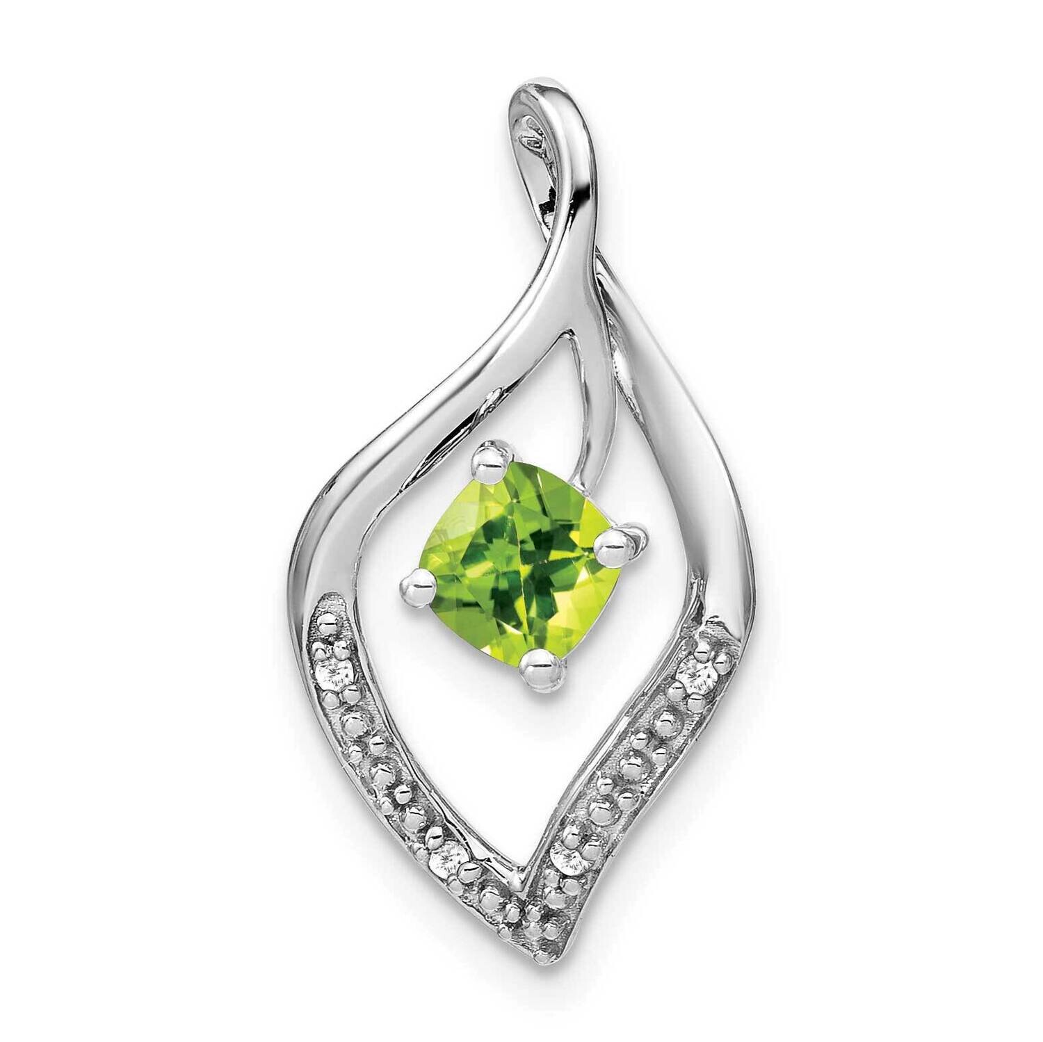 Peridot Diamond Pendant 14k White Gold PM7035-PE-003-WA, MPN: PM7035-PE-003-WA,