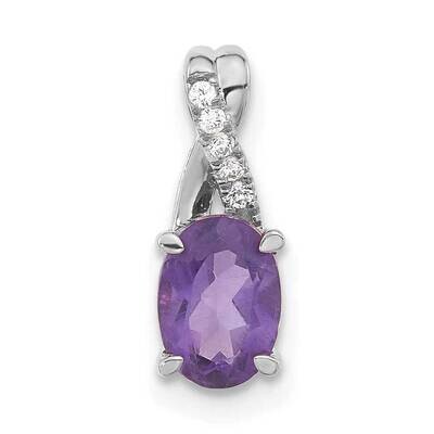 Oval Amethyst Diamond Pendant 14k White Gold PM4235-AM-003-WA, MPN: PM4235-AM-003-WA,