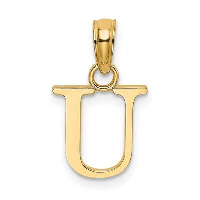 Block Letter U Initial Pendant 14k Polished Gold K6423U, MPN: K6423U, 637218007448