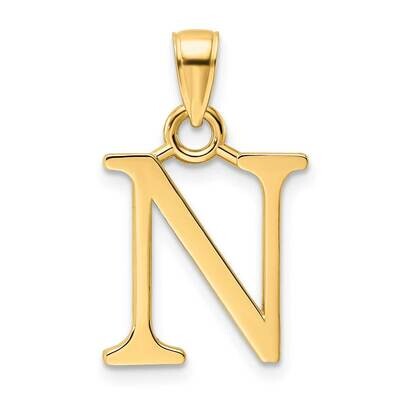 Letter N Pendant 14k Polished Gold K9810N, MPN: K9810N, 196904088258