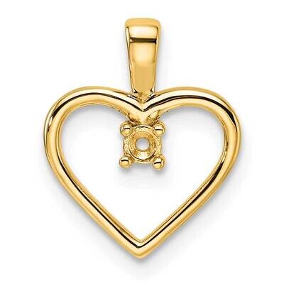 Heart Pendant .05Ct. Mounting 14k Gold PM4816-005-Y, MPN: PM4816-005-Y,