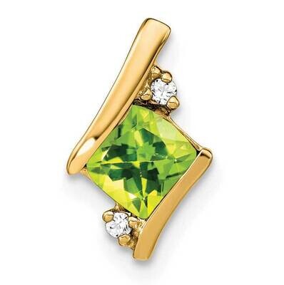 Cushion Peridot Diamond Chain Slide 10k Gold PM7398-PE-002-1YA, MPN: PM7398-PE-002-1YA,