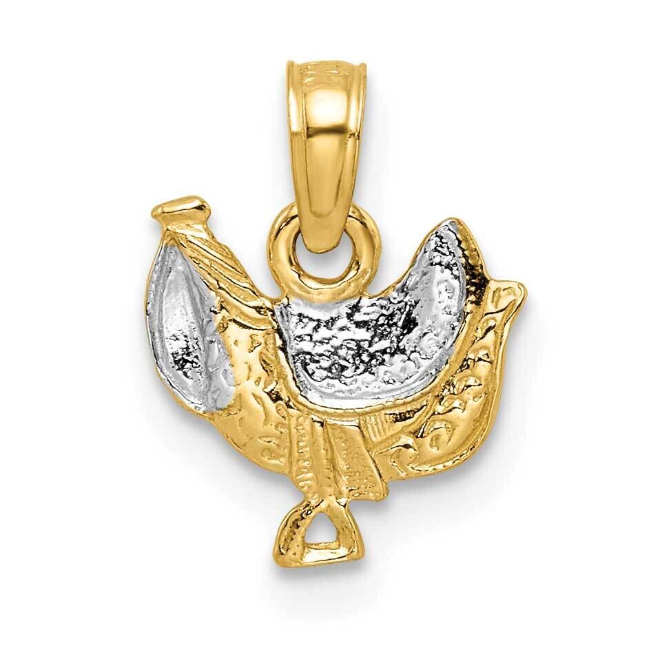 Saddle Pendant 14k Gold White Rhodium K8970, MPN: K8970, 63721802124