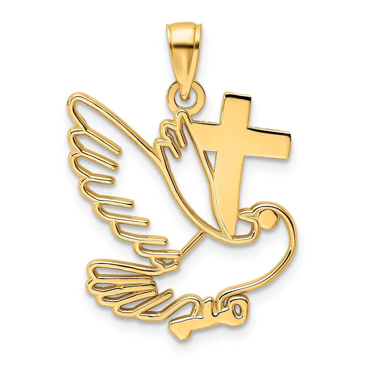 Dove Cross Pendant 14k Polished Gold K9820, MPN: K9820, 196904087398