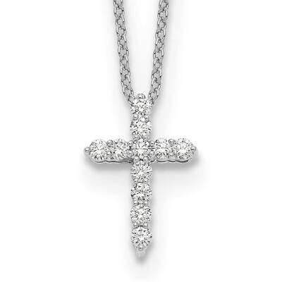 Diamond Cross 18 Inch Necklace 10k White Gold PM1000-025-1WA, MPN: PM1000-025-1WA,