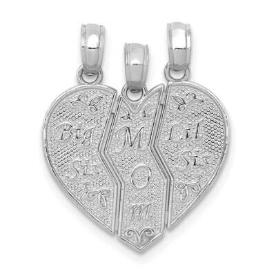 Break-Apart Big Sis-Mom-Lil Sis Charm 14k White Gold M298AW, MPN: M298AW,