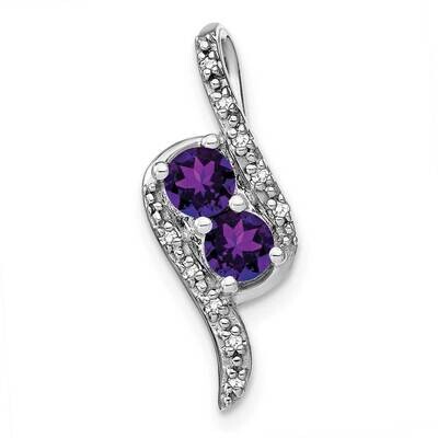 Amethyst Diamond Chain Slide 14k White Gold PM7041-AM-005-WA, MPN: PM7041-AM-005-WA,