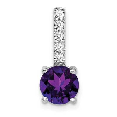 Round Amethyst Diamond Pendant 14k White Gold PM7036-AM-013-WA, MPN: PM7036-AM-013-WA,