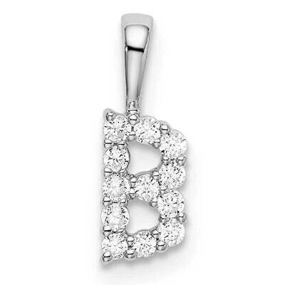 Diamond Letter B Initial Pendant 14k White Gold PM6988B-012-WLG, MPN: PM6988B-012-WLG, 883957886091