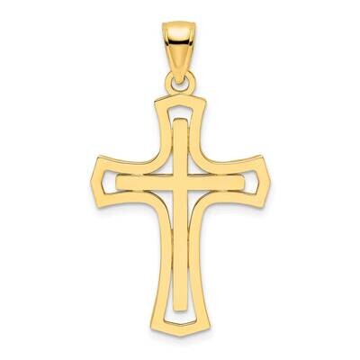 Double Cross Pendant 14k Polished Gold K9875, MPN: K9875,