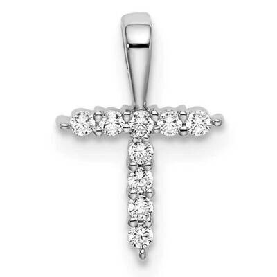 Diamond Letter T Initial Pendant 14k White Gold PM6988T-009-WLG, MPN: PM6988T-009-WLG, 883957887128