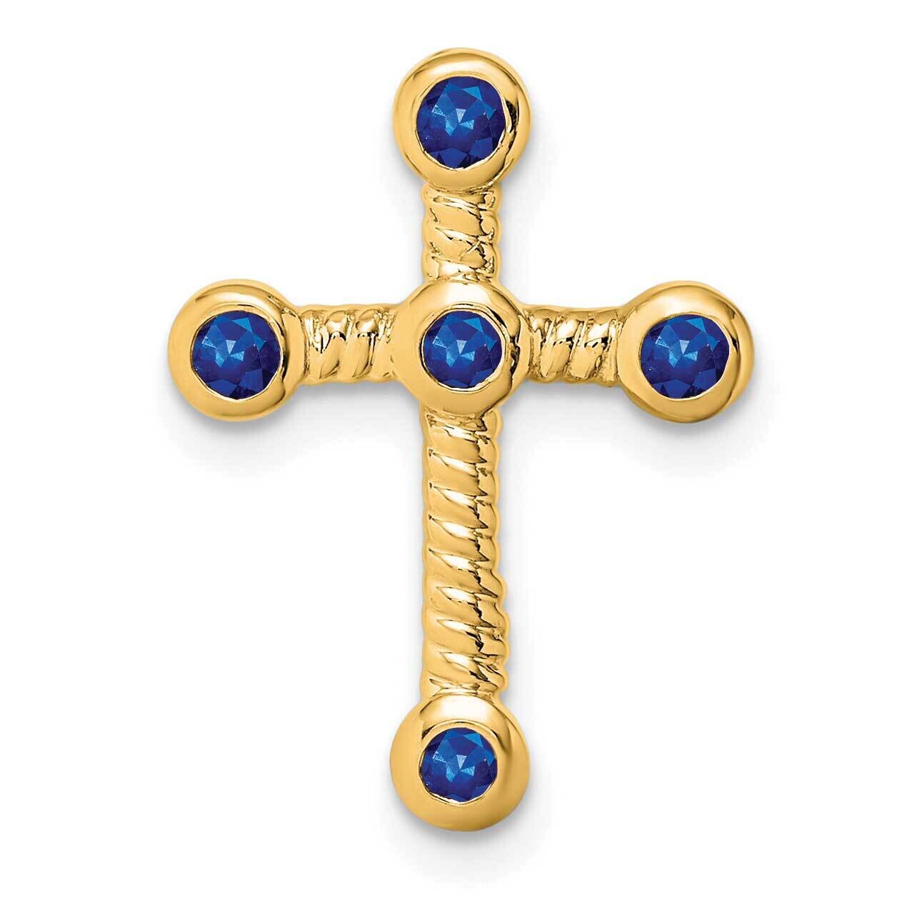 Sapphire Cross Chain Slide 19 Inch 14k Gold PM7174-SA-Y, MPN: PM7174-SA-Y,