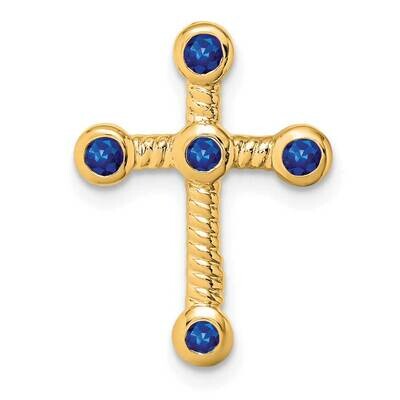 Sapphire Cross Chain Slide 19 Inch 14k Gold PM7174-SA-Y, MPN: PM7174-SA-Y,