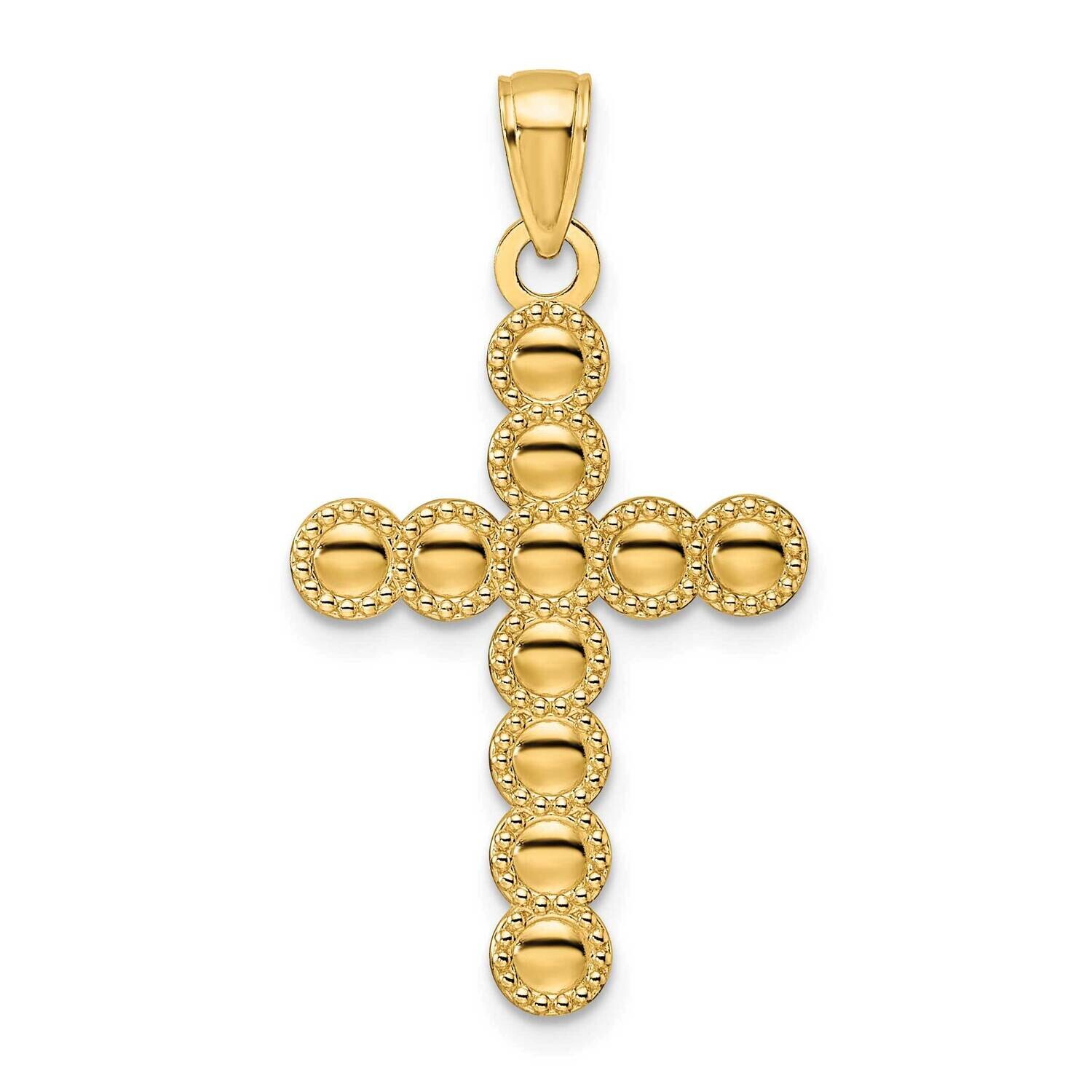 &amp; Beaded Circles Cross Pendant 14k Polished Gold K9914, MPN: K9914,