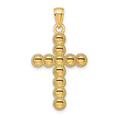 &amp; Beaded Circles Cross Pendant 14k Polished Gold K9914, MPN: K9914,