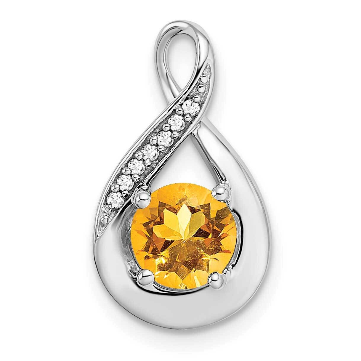 Citrine Diamond Pendant 14k White Gold PM7056-CI-003-WA, MPN: PM7056-CI-003-WA,