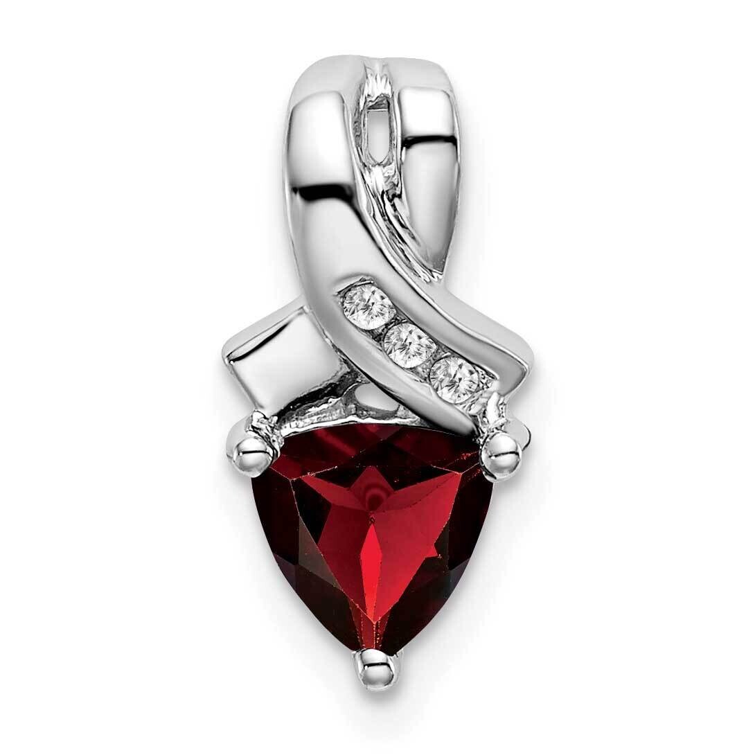 Trillion Garnet Diamond Pendant 14k White Gold PM7053-GA-003-WA, MPN: PM7053-GA-003-WA,