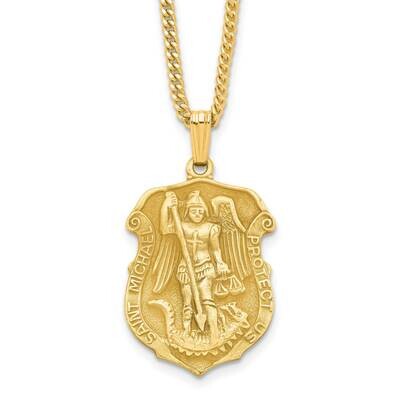 Kelly Waters Gold-Plated St. Michael Medal 24Inch Necklace KW438G-24, MPN: KW438G-24,