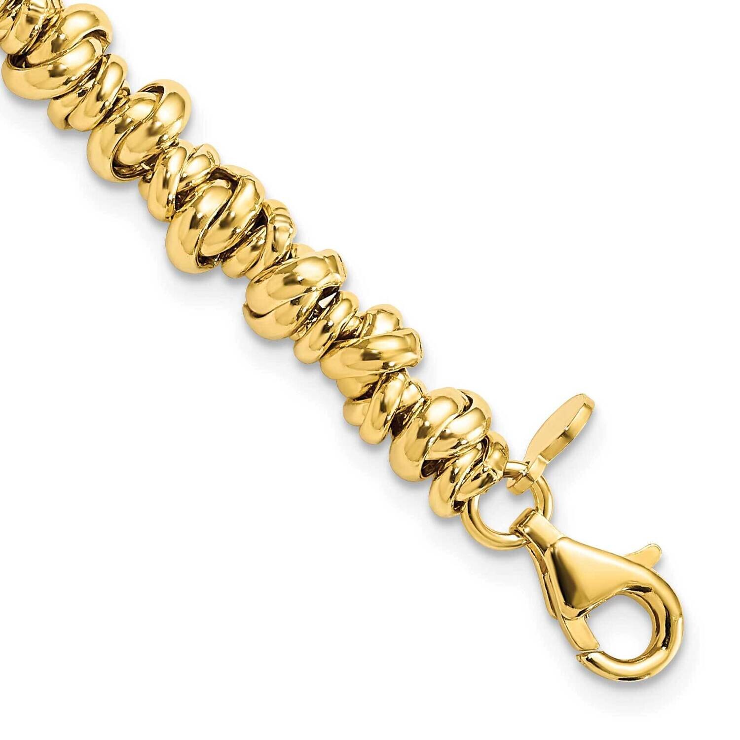 Gold-Tone Love Knot Link Bracelet 6.75 Inch Sterling Silver J354596240000