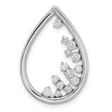 Polished Teardrop Diamond Chain Slide 14k White Gold PM6829-034-WA, MPN: PM6829-034-WA,