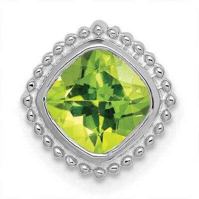 Cushion Peridot Chain Slide 11 Inch 14k White Gold PM7201-PE-W, MPN: PM7201-PE-W,