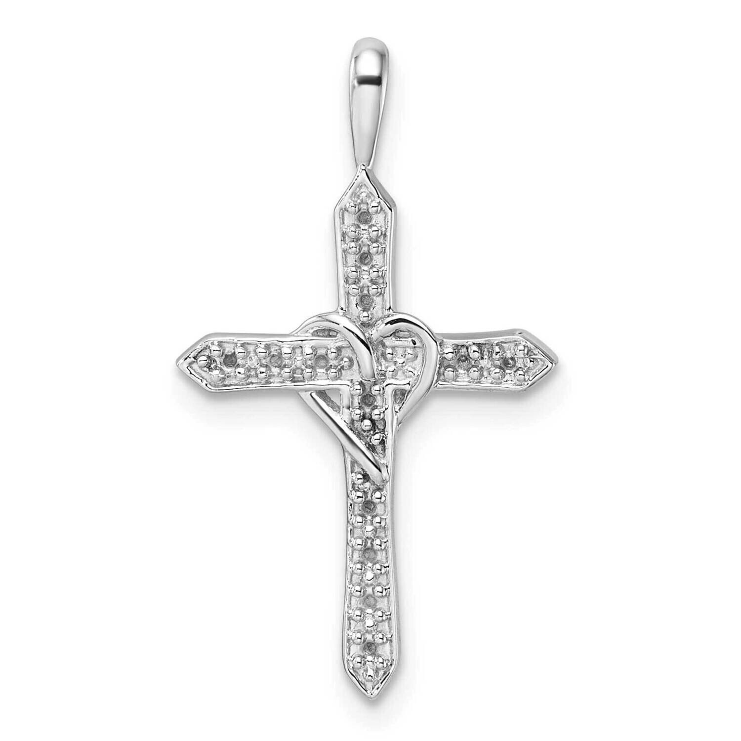 Heart Cross Pendant Mounting 14k White Gold PM4987-010-W, MPN: PM4987-010-W,