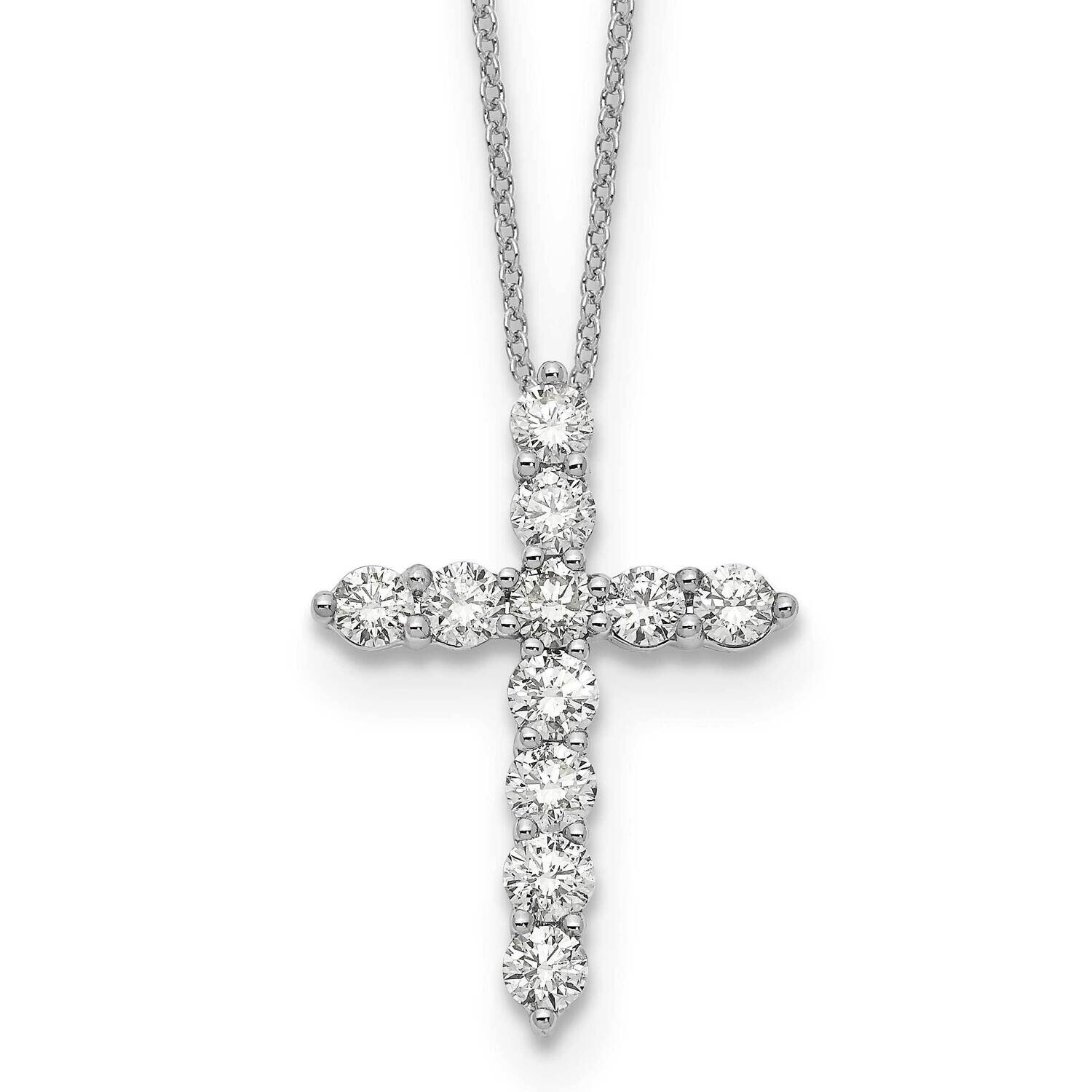 Diamond Cross 18 Inch Necklace 14k White Gold PM1000-150-WA, MPN: PM1000-150-WA, 883957274157