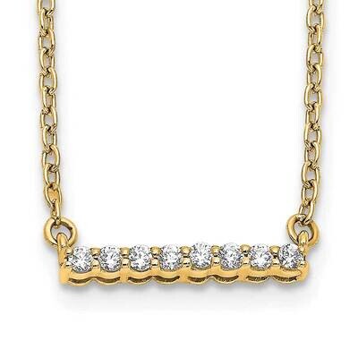 Diamond Bar 18 Inch Necklace 14k Gold PM3738-010-YA, MPN: PM3738-010-YA,