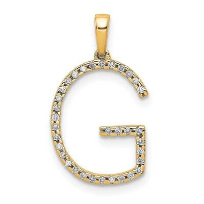 Diamond Letter G Initial Pendant 14k Gold PM5222G-010-YA, MPN: PM5222G-010-YA, 196904072608