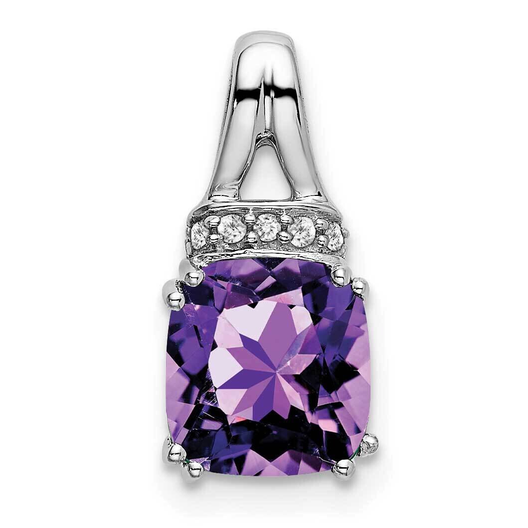 Cushion Amethyst Diamond Pendant 14k White Gold PM7074-AM-004-WA, MPN: PM7074-AM-004-WA,
