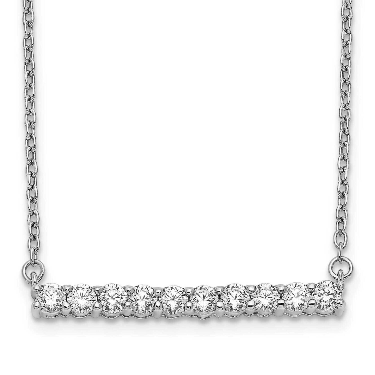 Diamond Bar 18 Inch Necklace 10k White Gold PM3738-050-1WA