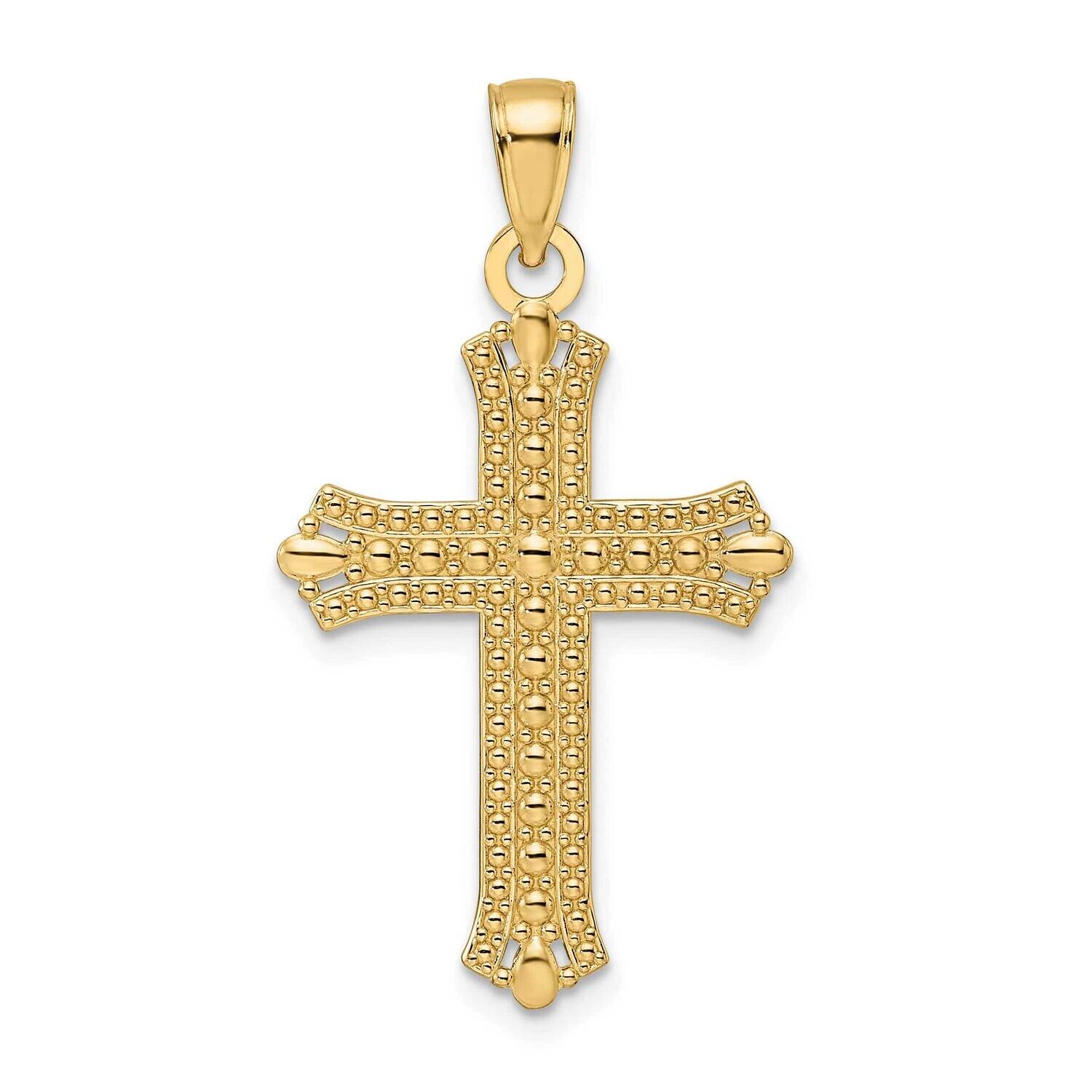 &amp; Textured Pointed Ends Fancy Cross Pendant 14k Polished Gold K9925, MPN: K9925,