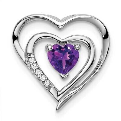 Amethyst Diamond Heart Pendant 14k White Gold PM7016-AM-002-WA, MPN: PM7016-AM-002-WA,
