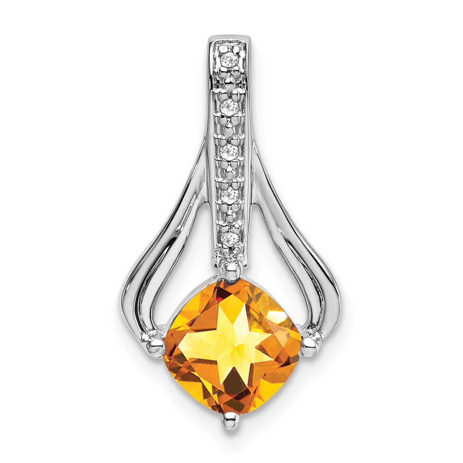 Citrine Diamond Pendant 14k White Gold PM7032-CI-002-WA, MPN: PM7032-CI-002-WA,
