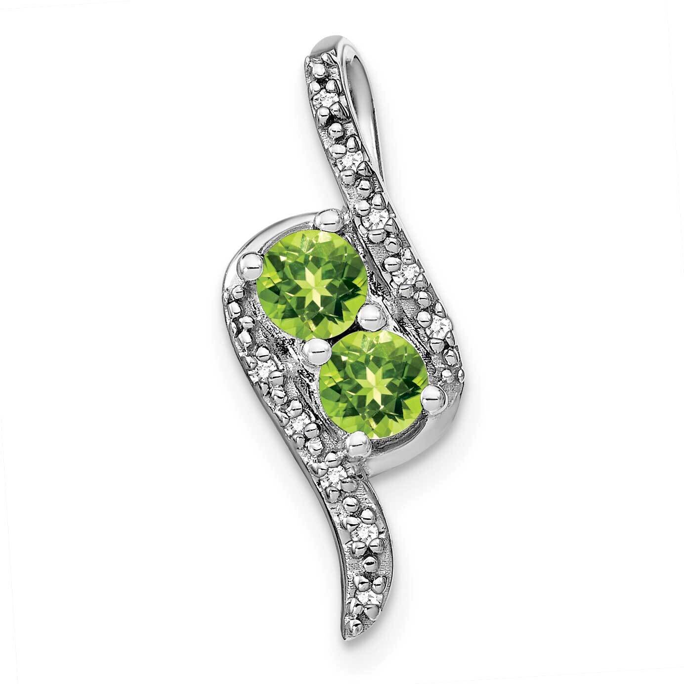 Peridot Diamond Chain Slide 14k White Gold PM7041-PE-005-WA, MPN: PM7041-PE-005-WA,