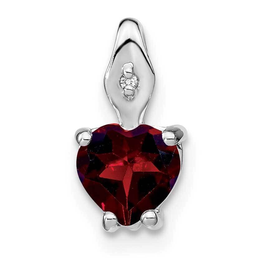Heart Garnet Diamond Pendant 14k White Gold PM7001-GA-001-WA, MPN: PM7001-GA-001-WA,