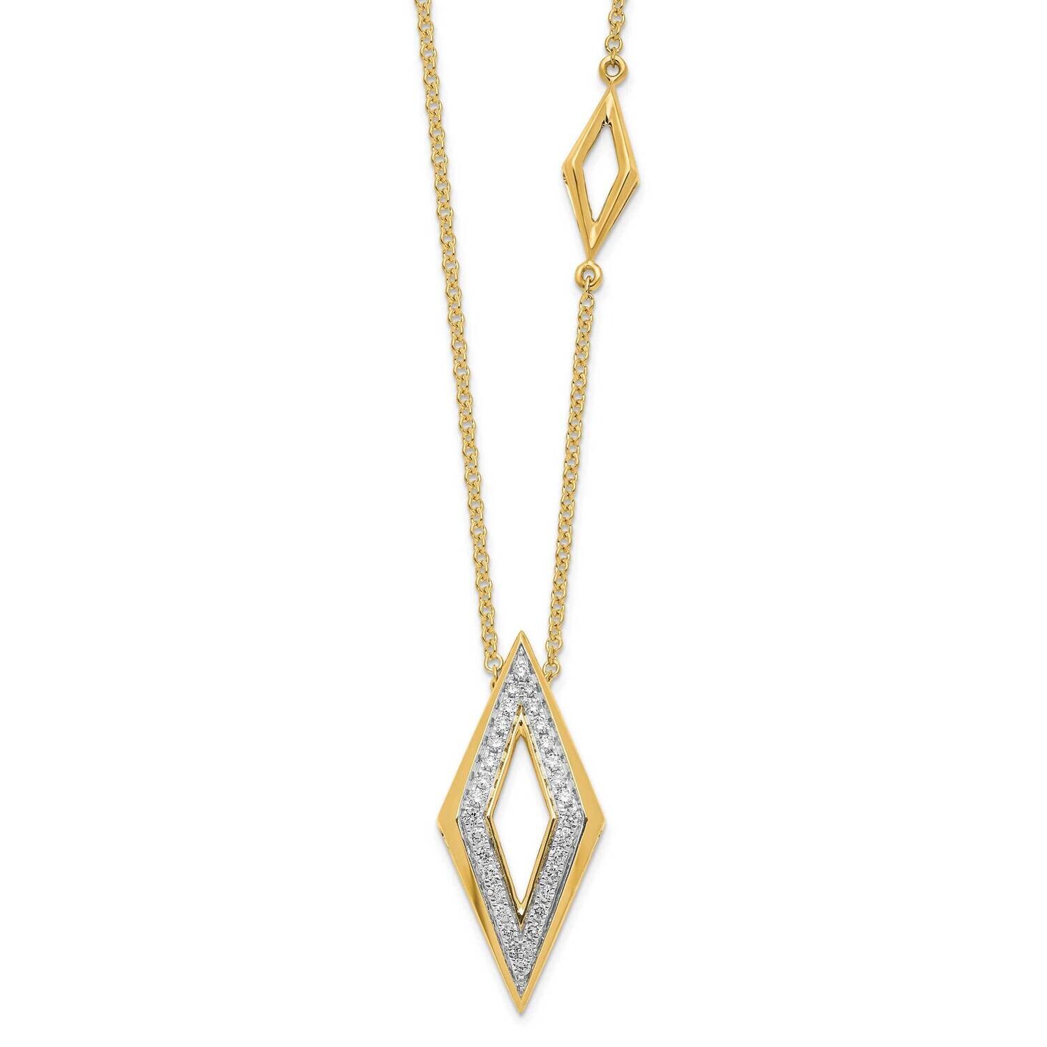 Fancy Diamond 18 Inch Necklace 14k Polished Gold PM6823-019-YA, MPN: PM6823-019-YA, 191101905155