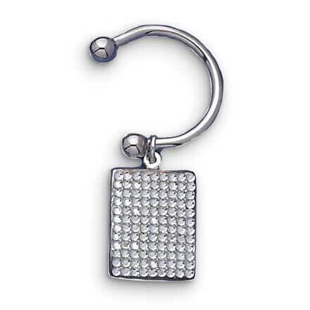 Silver-Tone Swarovski Crystal Rectangle Key Ring GP7865, MPN: GP7865,